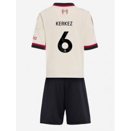 Liverpool Milos Kerkez #6 Uit tenue Kids 2025-26 Korte Mouw (+ Korte broeken)
